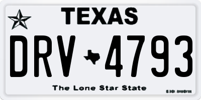 TX license plate DRV4793