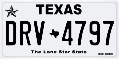 TX license plate DRV4797