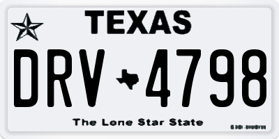 TX license plate DRV4798
