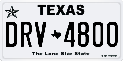 TX license plate DRV4800