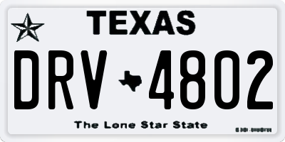 TX license plate DRV4802