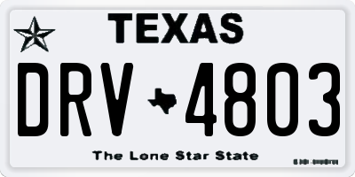 TX license plate DRV4803