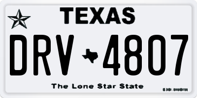 TX license plate DRV4807