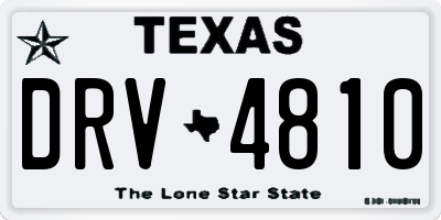 TX license plate DRV4810