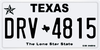 TX license plate DRV4815