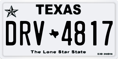 TX license plate DRV4817