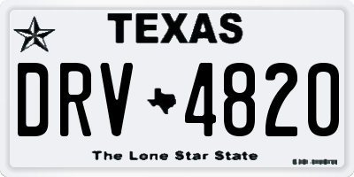 TX license plate DRV4820