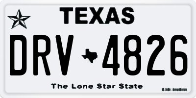 TX license plate DRV4826