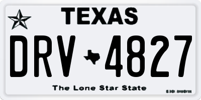 TX license plate DRV4827