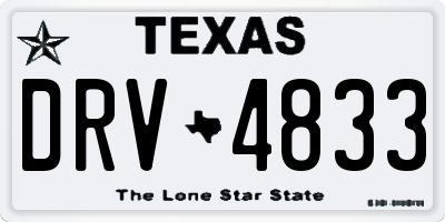 TX license plate DRV4833