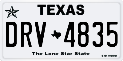 TX license plate DRV4835