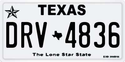 TX license plate DRV4836