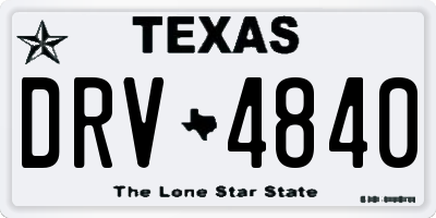 TX license plate DRV4840
