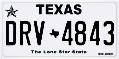 TX license plate DRV4843