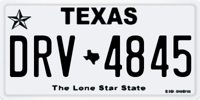 TX license plate DRV4845