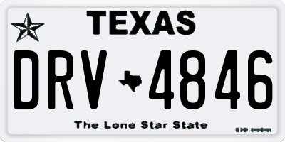 TX license plate DRV4846