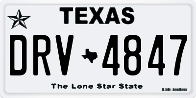 TX license plate DRV4847