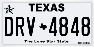 TX license plate DRV4848
