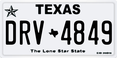 TX license plate DRV4849