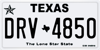 TX license plate DRV4850