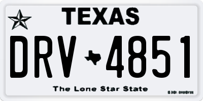 TX license plate DRV4851