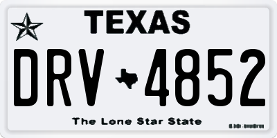 TX license plate DRV4852