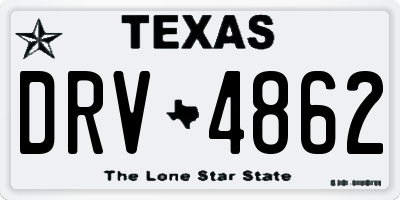 TX license plate DRV4862