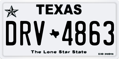 TX license plate DRV4863