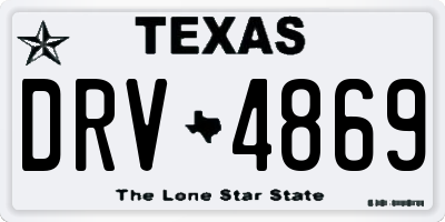 TX license plate DRV4869