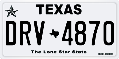 TX license plate DRV4870