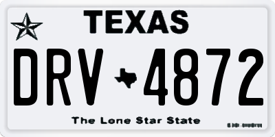 TX license plate DRV4872