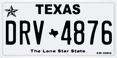 TX license plate DRV4876