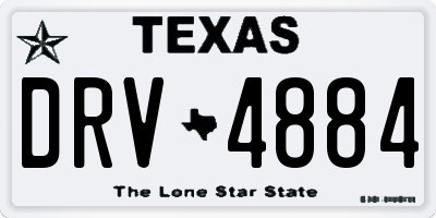 TX license plate DRV4884