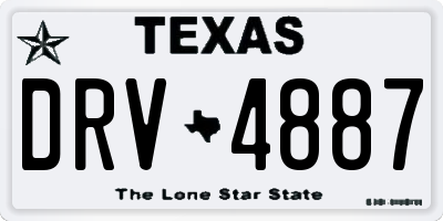 TX license plate DRV4887