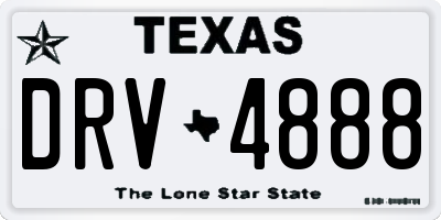 TX license plate DRV4888