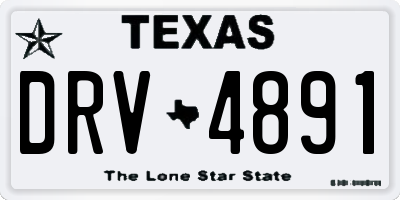 TX license plate DRV4891