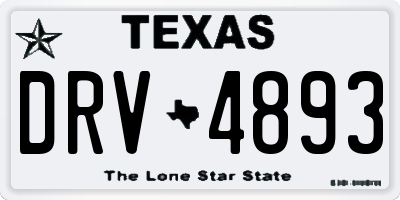TX license plate DRV4893