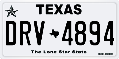 TX license plate DRV4894