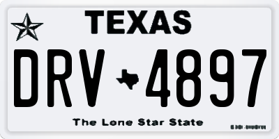 TX license plate DRV4897