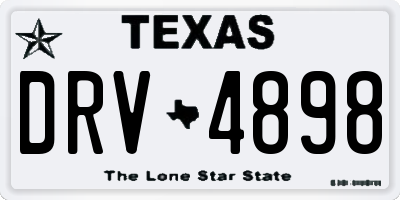 TX license plate DRV4898