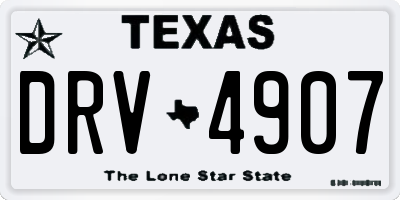 TX license plate DRV4907