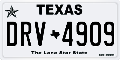 TX license plate DRV4909