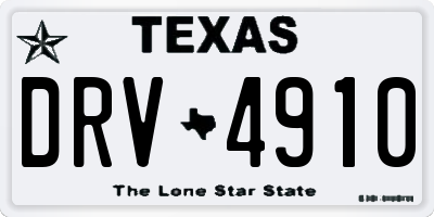 TX license plate DRV4910