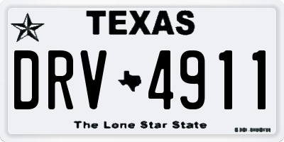 TX license plate DRV4911