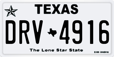 TX license plate DRV4916