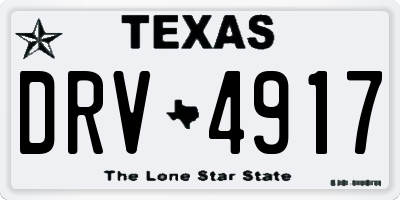 TX license plate DRV4917