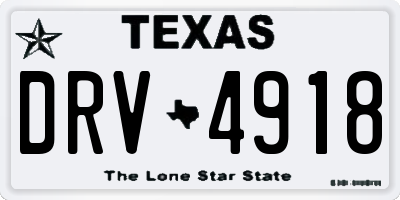 TX license plate DRV4918