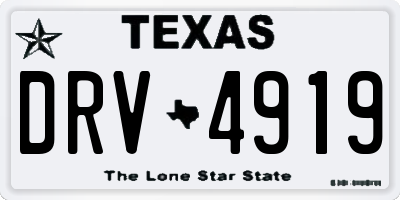 TX license plate DRV4919