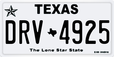 TX license plate DRV4925