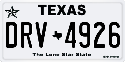 TX license plate DRV4926